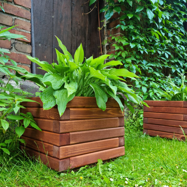 Square Pine Wooden Planter