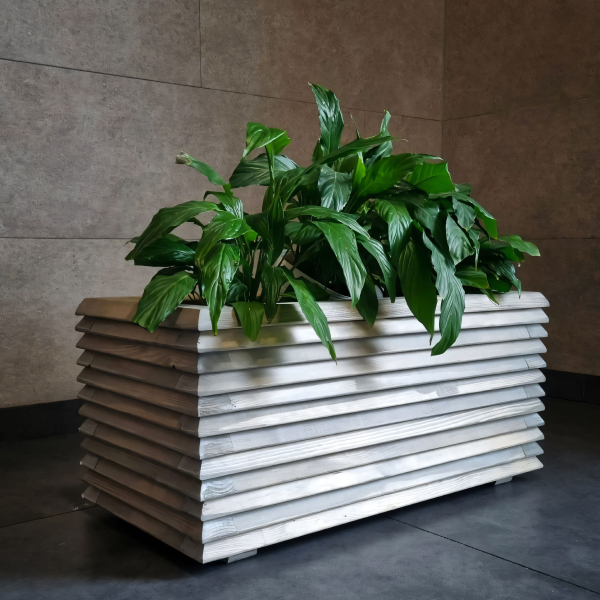 Long Wooden Planter - Diamond