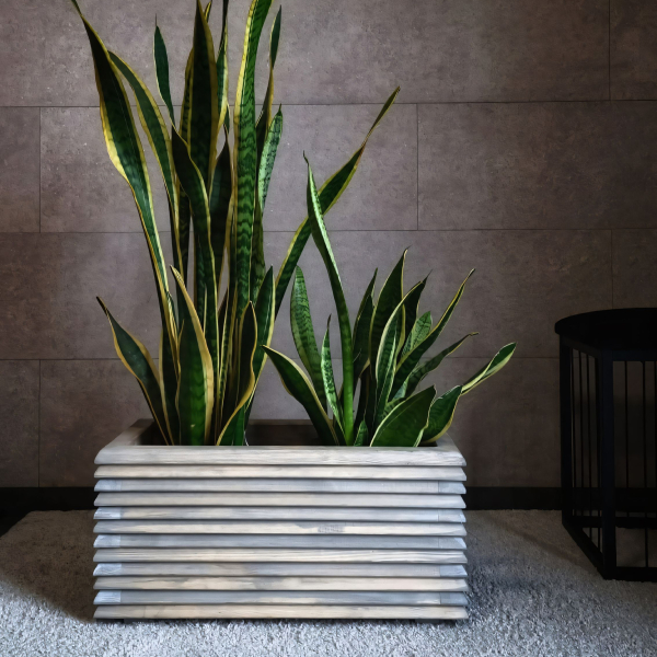 Long Wooden Planter - Diamond