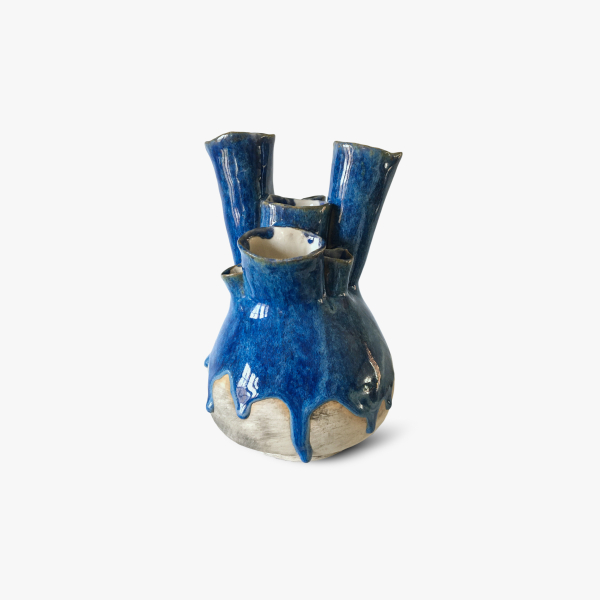 Blue heart vase