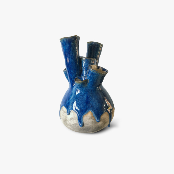 Blue heart vase