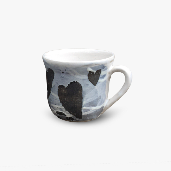 Blue hearts set cup