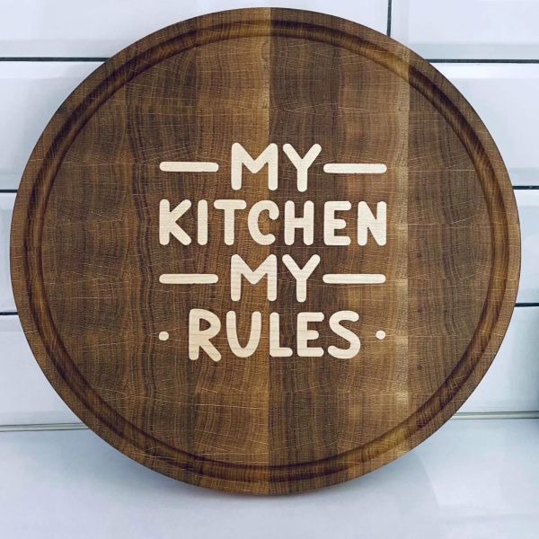 Cutting board "MY KITCHEN MY RULES"