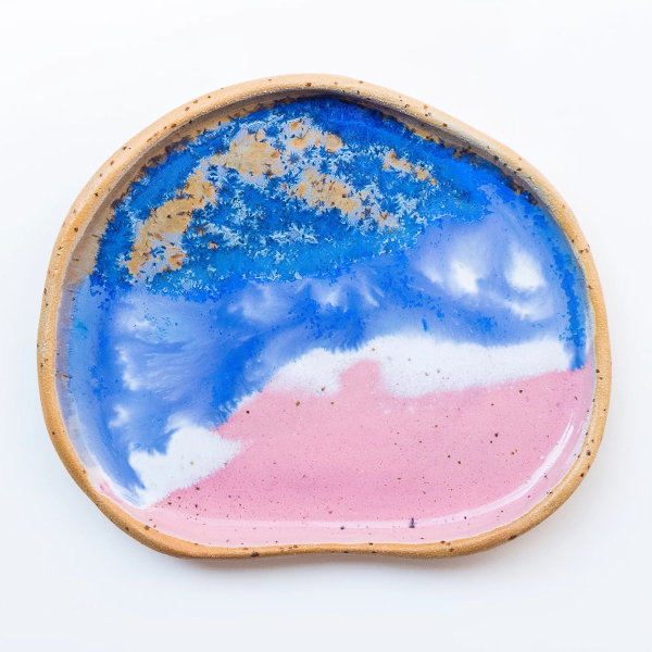 Mini plate "Indigo pink "