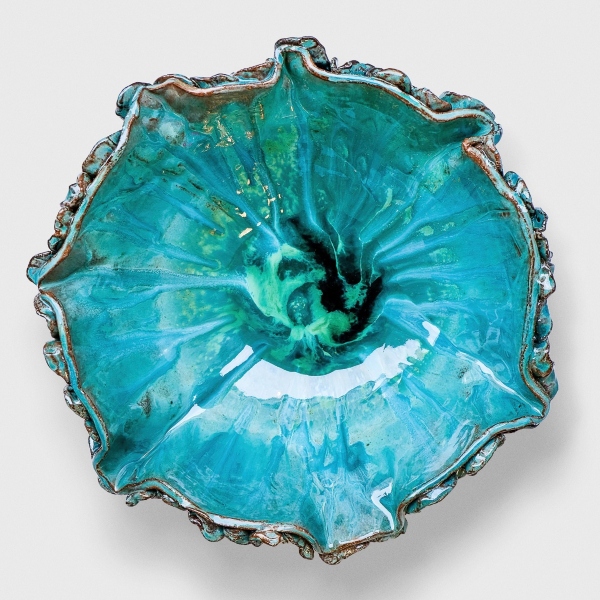 Large Bowl "TURQUOISE FLOWER"