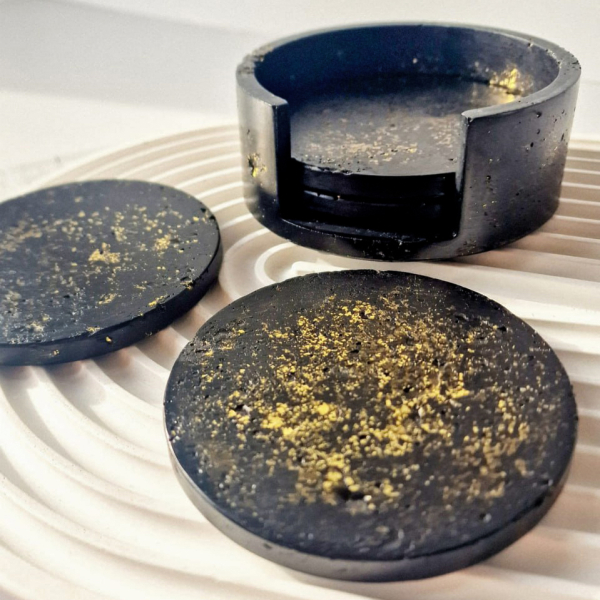 Coaster Set - Black & Gold