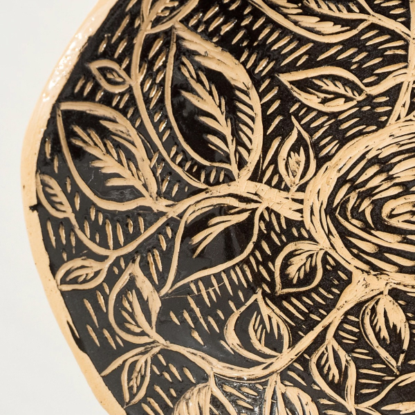 Plate linocut rose