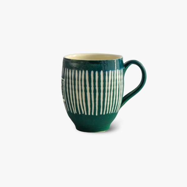 Green porcelain mug