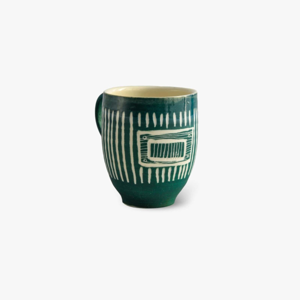 Green porcelain mug