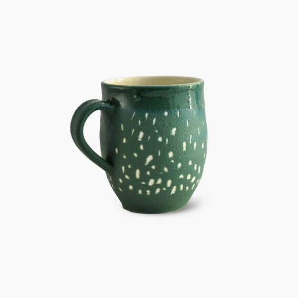 Green porcelain mug