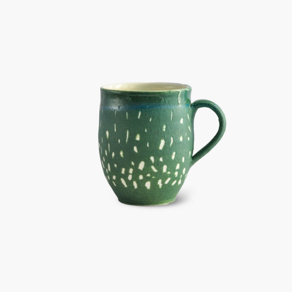 Green porcelain mug