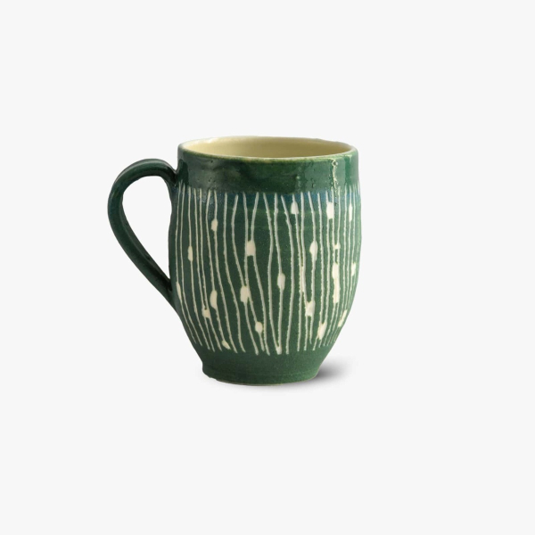 Green porcelain mug