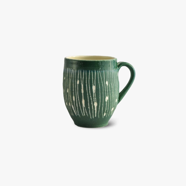 Green porcelain mug