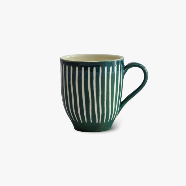 Green porcelain mug