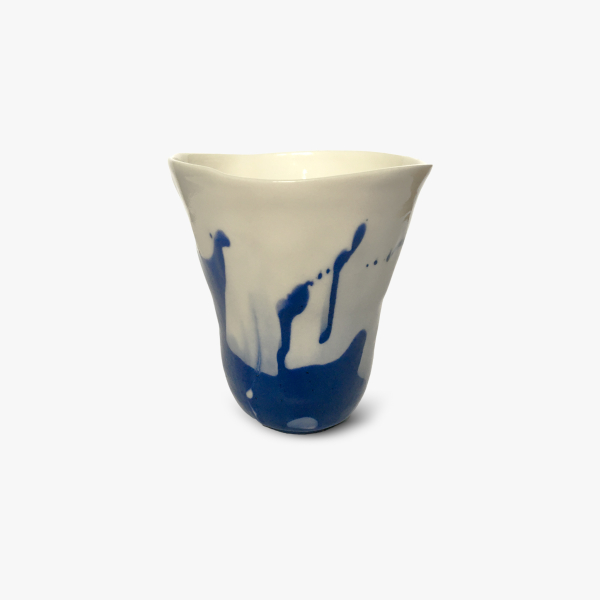 Porcelain white blue animal cup