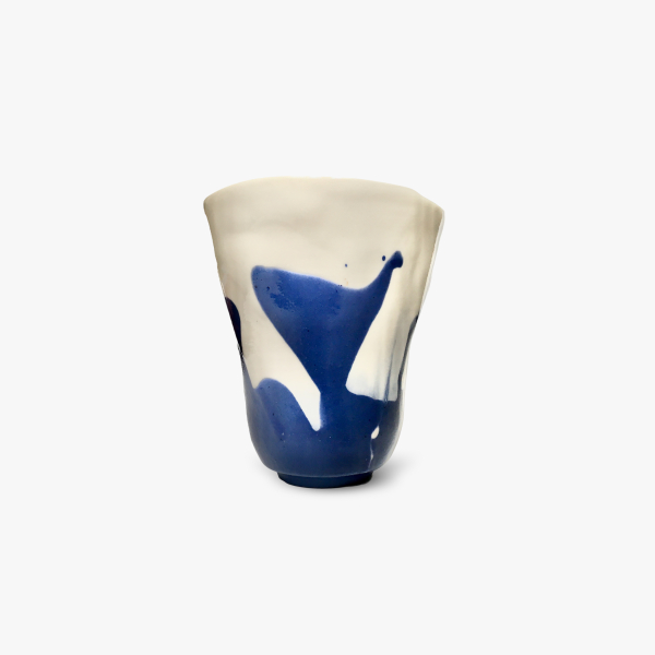 Porcelain white blue animal cup