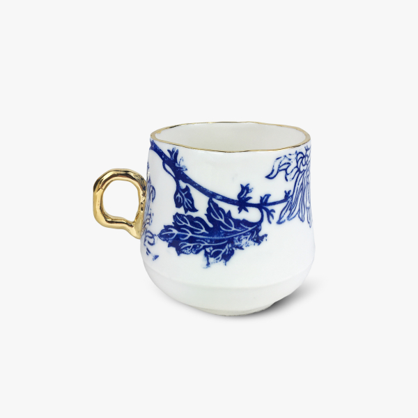 Porcelain white blue flowers cup