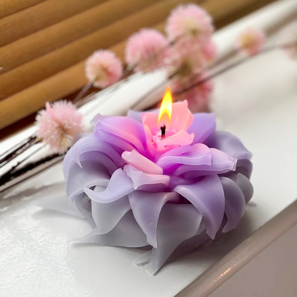 Purple Flower Candle