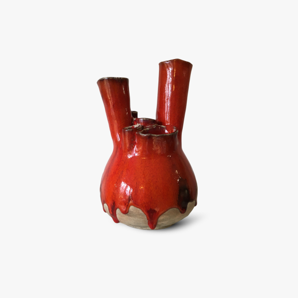 Red heart vase