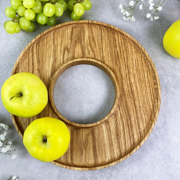 Round oak tray 