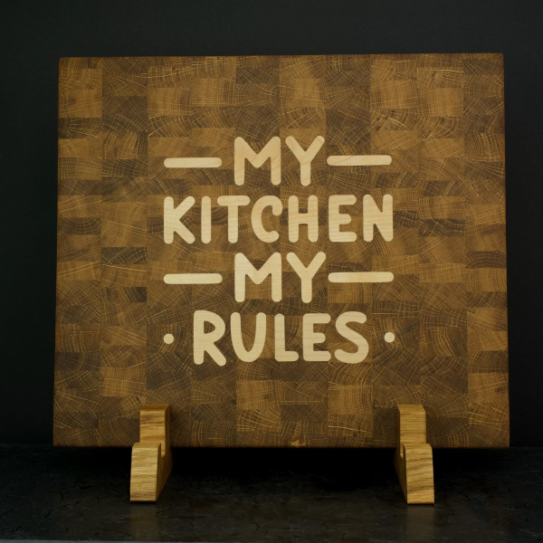 Set of wooden cutting boards "MY KITCHEN MY RULES"