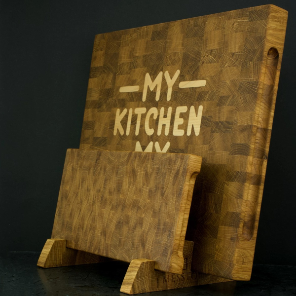 Set of wooden cutting boards "MY KITCHEN MY RULES"