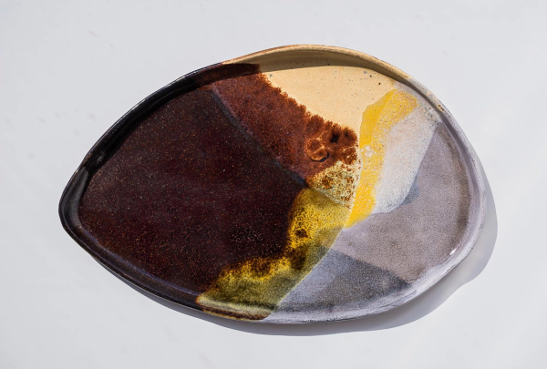 Teardrop platter "amber"