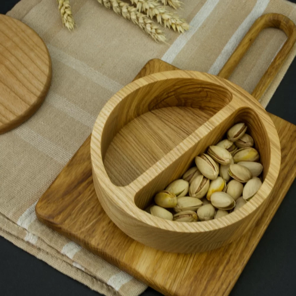 Wooden ash bowl for snacks