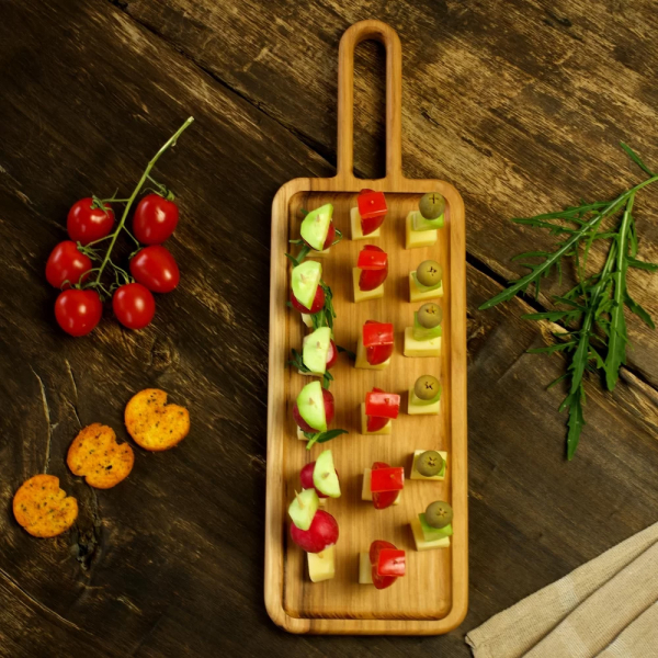 Wooden board for serving snacks