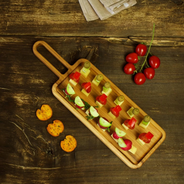 Wooden board for serving snacks