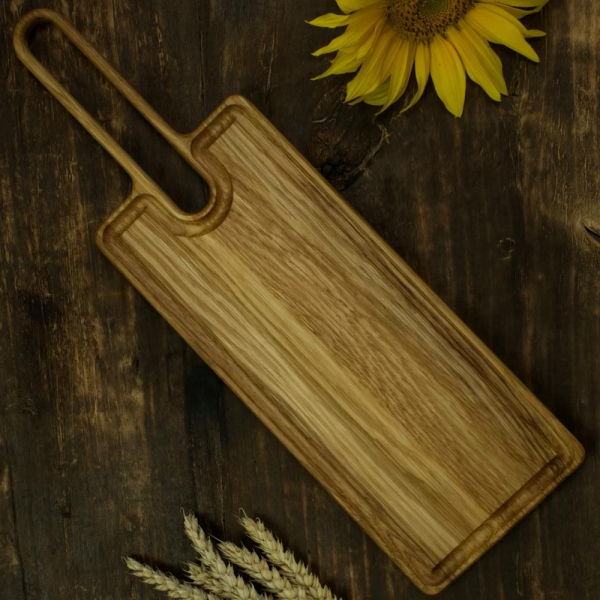 Wooden cutting and serving board