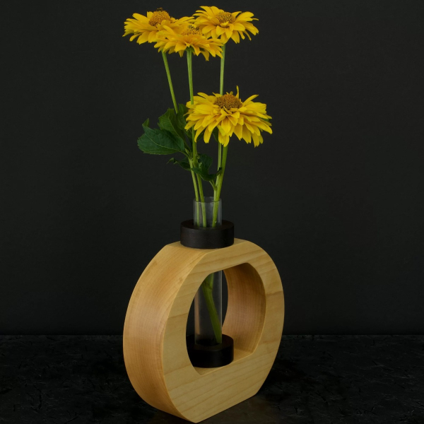 Wooden maple vase