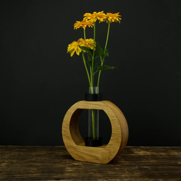 Wooden oak vase