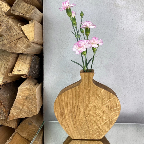 Wooden oak vase