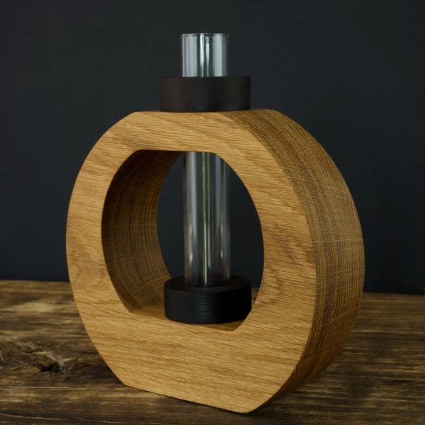 Wooden oak vase