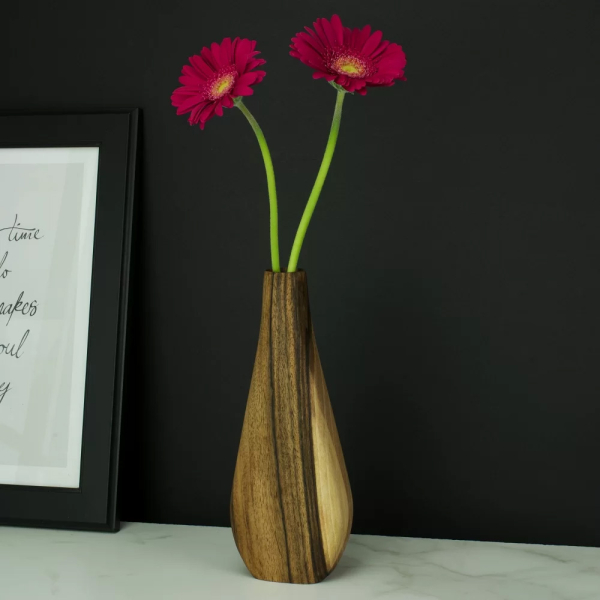 Wooden vase made of walnut