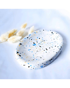 Oval Soap Dish Blue Terrazzo 