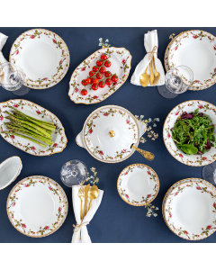 Iwona Golden Rose - Dinner & Coffee Set for 12 People, 134 pcs